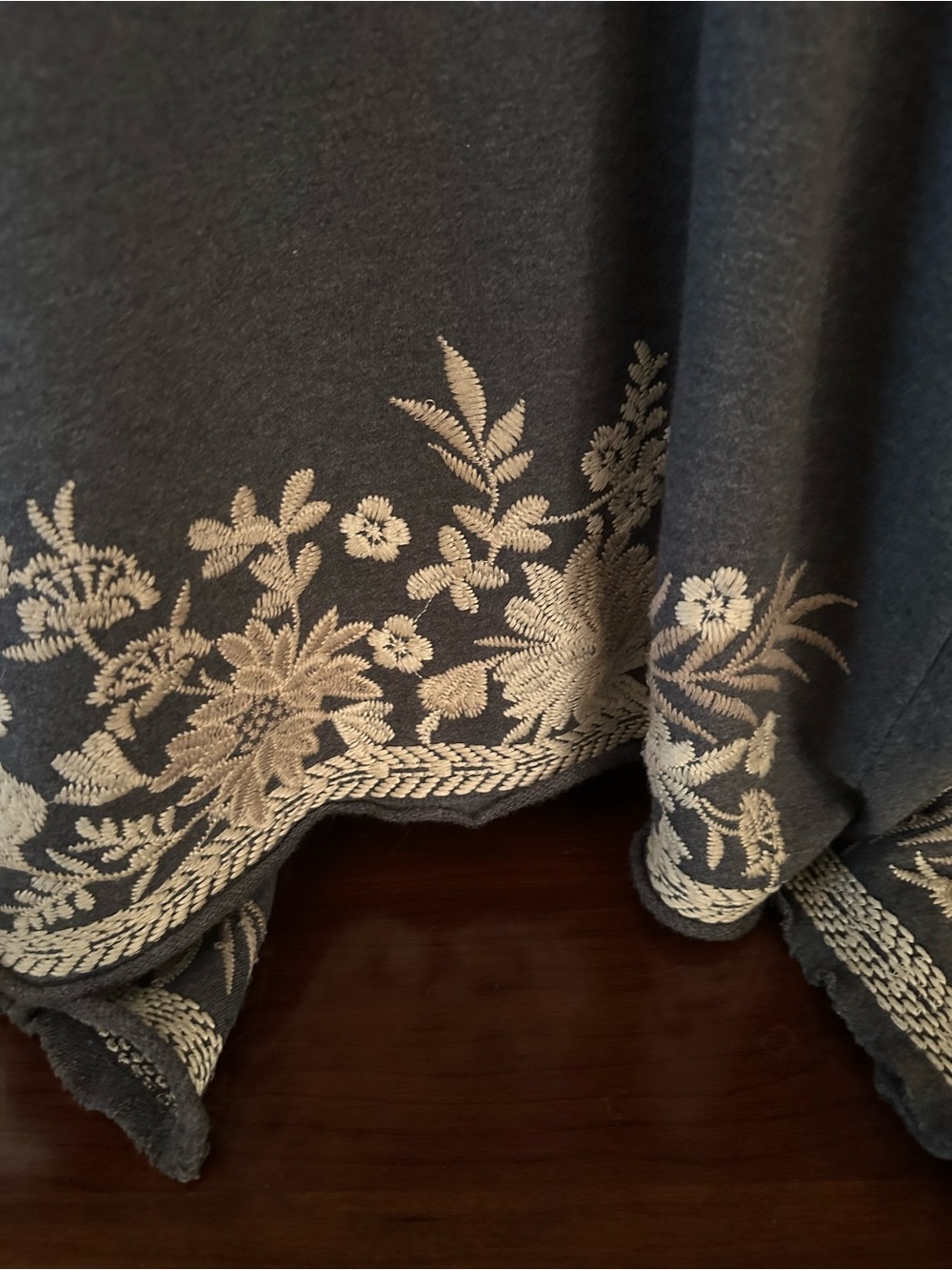 Johnny Was Embroidered Camille Grey Cardigan Waterfall Open Front - Picture 9 of 15